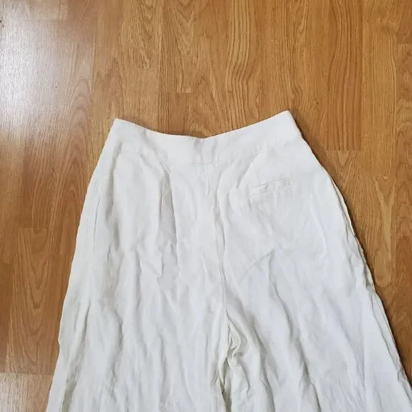 💛TOPSHOP💛 Horn Button Crop Wide Leg Trousers - [size 6 in Ivory] - Picture 10 of 16